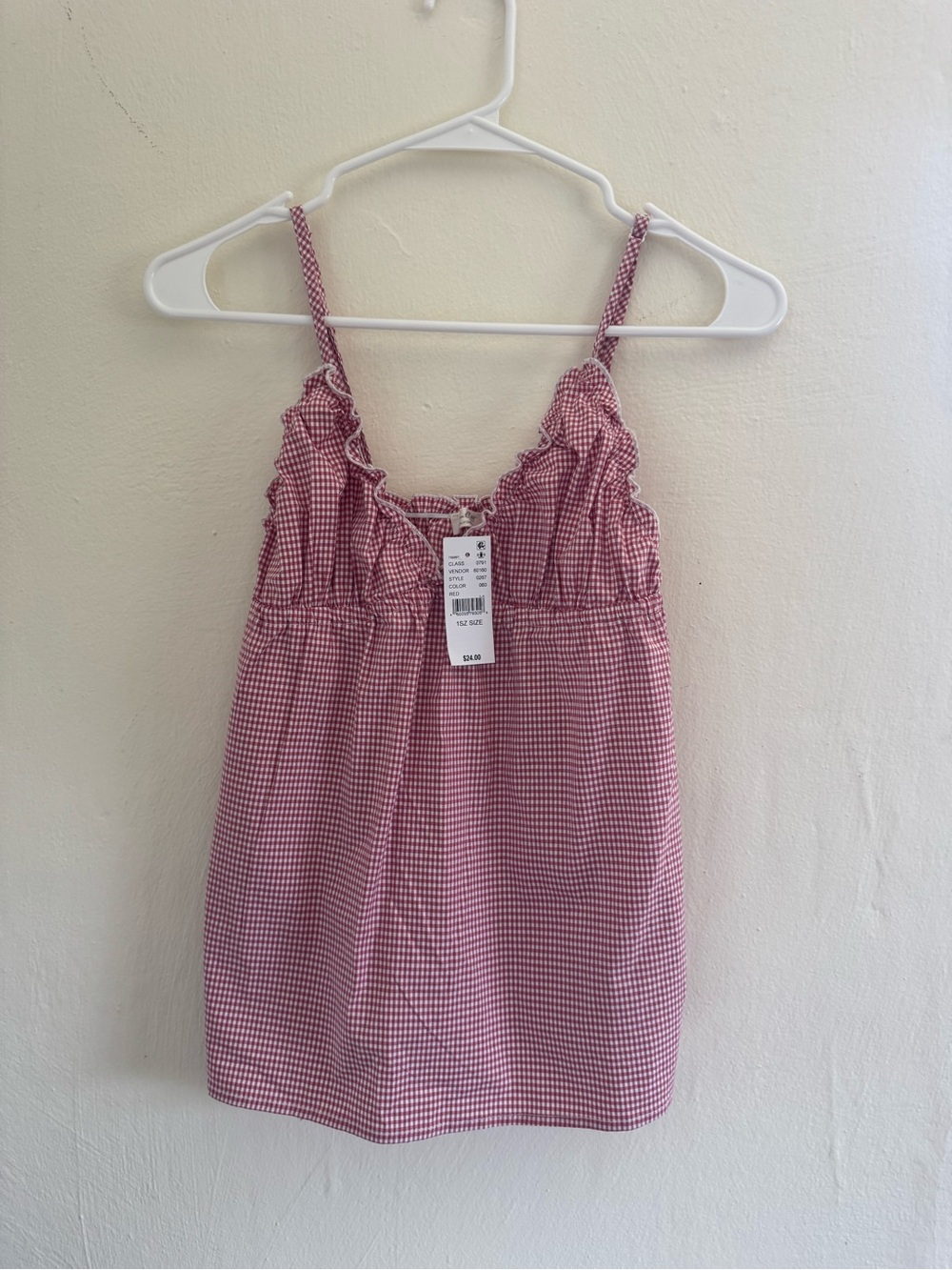 Red and white  Ruffle Cami Tank - Picture 7 of 7
